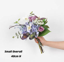 画像をギャラリービューアに読み込む, Vicky Yao Wedding Flower - Exclusive Design Romantic Purple Hydrangea Rose Artificial Wedding Bridal 3 Set Boutique