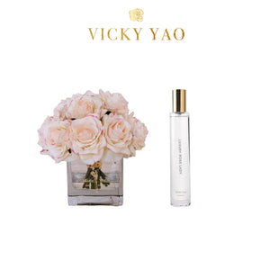 VICKY YAO FRAGRANCE - Real Touch Champagne 12 Alice Roses Floral Art & Luxury Fragrance 50ml