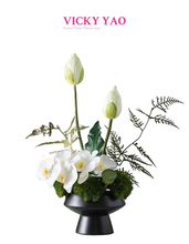 画像をギャラリービューアに読み込む, VICKY YAO Faux Floral - Exclusively Design Natural Artificial Lotus Art Flower Arrangement