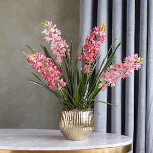VICKY YAO Faux Floral - Exclusive Design Real Touch Artificial Cymbidium Floral Arrangement