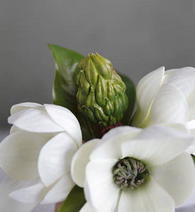 Vicky Yao Faux Floral - Golden Vase Magnolia Flower Arrangement - Vicky Yao Home Decor SEO