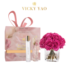 Load image into Gallery viewer, VICKY YAO FRAGRANCE - Real Touch Purple Rose Floral Art &amp; Luxury Fragrance 50ml