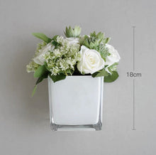 画像をギャラリービューアに読み込む, Vicky Yao Faux Floral - Exclusive Design Artificial White Roses Arrangement