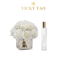 Load image into Gallery viewer, VICKY YAO FRAGRANCE - Real Touch White Rose Floral Art &amp; Luxury Fragrance 50ml