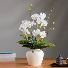 將圖片載入圖庫檢視器 Vicky Yao Faux Floral - Exclusive Design Handmade Chinese Style Real Touch Artificial Orchid Arrangement