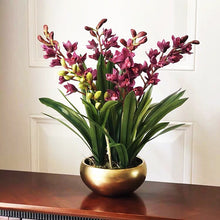 画像をギャラリービューアに読み込む, VICKY YAO Faux Floral - Exclusive Design Real Touch Artificial Cymbidium Orchid Flower Arrangement