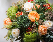 Laden Sie das Bild in den Galerie-Viewer, VICKY YAO Faux Floral - Exclusive Design Royal Artificial Orange Flowers Arrangement In Urn