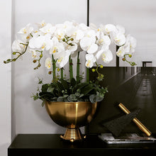 將圖片載入圖庫檢視器 Vicky Yao Faux Floral - Exclusive Design Luxury Artificial Orchid Flower Arrangement With Triangle Ball Vase