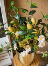 Load image into Gallery viewer, Vicky Yao Faux Floral - Natural Artificial Lemon Flower With HandMade Indian Vase