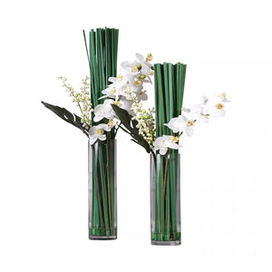 Vicky Yao Faux Floral - Exclusive Design Glass Vase Artificial Orchid flower Arrangement
