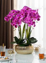將圖片載入圖庫檢視器 Vicky Yao Faux Floral  - Exclusive Design Fushia Artificial Orchid Pot Flower Arrangement