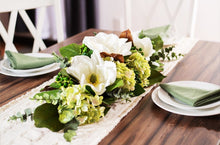 Laden Sie das Bild in den Galerie-Viewer, Vicky Yao Faux Floral - Exclusive Design Luxury Artificial Long Table Magnolia Arrangement