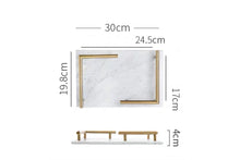 將圖片載入圖庫檢視器 VICKY YAO Table Decor - Exclusive Design Luxury Marble Golden Handle Trays