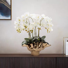 Load image into Gallery viewer, VICKY YAO Faux Floral - Exclusive Design Shell Vase Artificial Orchids Floral Arrangement