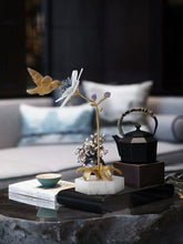 Load image into Gallery viewer, VICKY YAO Table Decor - Exclusive Design Handmade Luxury Natural Crystal Brass Bird Art