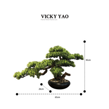 Load image into Gallery viewer, VICKY YAO Design Aesthetic - Exclusive Design Handmade Artificial Bonsai Art 65L x 26W x 45H cm