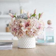 將圖片載入圖庫檢視器 Vicky Yao FauxFloral - Hydrangea Magnolia Pink White Ceramic Vase - Vicky Yao Home Decor SEO