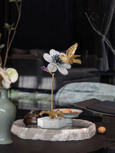 VICKY YAO Table Decor - Exclusive Design Handmade Luxury Natural Crystal Brass Bird Art
