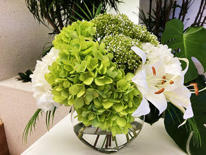 Vicky Yao Faux Floral - Exclusive Design Fresh Green Artificial Hydrangea Flower Arrangement