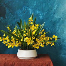 將圖片載入圖庫檢視器 Vicky Yao Faux Floral - Exclusive Design Stunning Yellow Artificial Oncidium Floral Arrangement