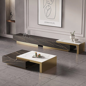 Vicky Yao Luxury Furniture - Handmade Luxury Marble Entertainment TV Unit Set