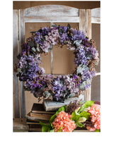 画像をギャラリービューアに読み込む, Vicky Yao Preserved Flowers - Exclusive Design Real Dry Flowers Romantic Purple Preserved Hydrangeas Door Wreath