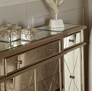 Vicky Yao Luxury Furniture-Golden Mirrored Buffet - Vicky Yao Home Decor SEO