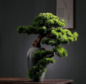 VICKY YAO Faux Bonsai - Exclusive Design Natural Artificial Bonsai Arrangement 60cm H Gift For Him
