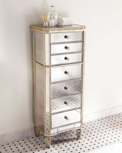 Vicky Yao Home Decor - Luxury Mirrored Narrow Chest Of Drawers ...