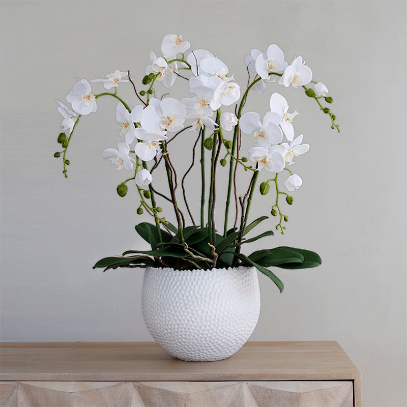 Vicky Yao Faux Floral - Exclusive Design Luxury Handmade 6 Stems Orchid Flower Arrangement