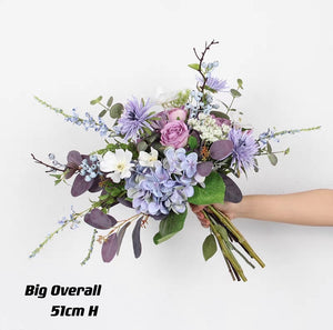 Vicky Yao Wedding Flower - Exclusive Design Romantic Purple Hydrangea Rose Artificial Wedding Bridal 3 Set Boutique