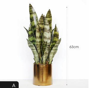 VICKY YAO Faux Plant - Exclusive Design Artificial Snake Plant in Pot