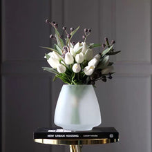 Load image into Gallery viewer, VICKY YAO  Faux Floral - Exclusive Design Luxury Artificial Tulips With Frosted Vase