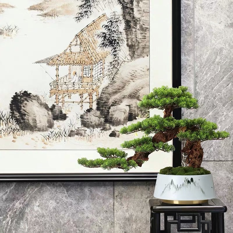 VICKY YAO Faux Plant - Exclusive Design Luxury Faux Green Bonsai Art