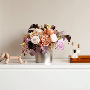 VICKY YAO Faux Floral - Exclusive Design French Elegant Orange Faux Rose Arrangement