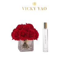 Laden Sie das Bild in den Galerie-Viewer, VICKY YAO FRAGRANCE - Real Touch Fire Red Rose Floral Art &amp; Luxury Fragrance 50ml