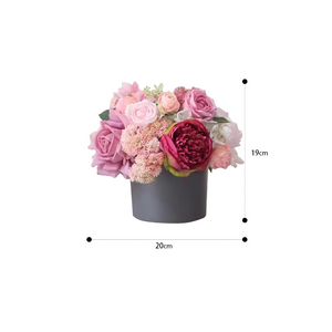 Vicky Yao Faux Floral - Exclusive Design Real Touch Pink Artificial Flowers Arrangement