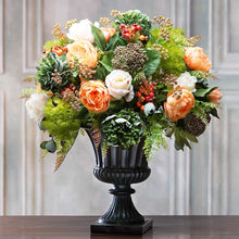 Laden Sie das Bild in den Galerie-Viewer, VICKY YAO Faux Floral - Exclusive Design Royal Artificial Orange Flowers Arrangement In Urn