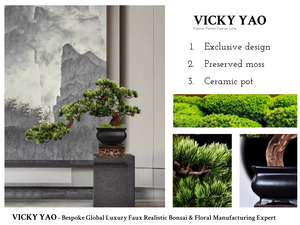 VICKY YAO Faux Bonsai - Best Selling Exclusive Design Handmade Realistic Faux Bonsai Art & Natural Bonsai Spray 50ml