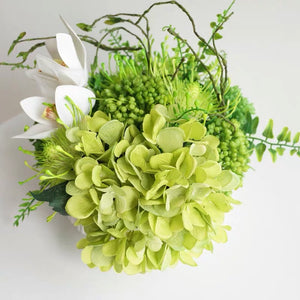 VICKY YAO Faux Floral - Exclusive Design Fresh Green Real Touch Artificial Flowers Arrangement