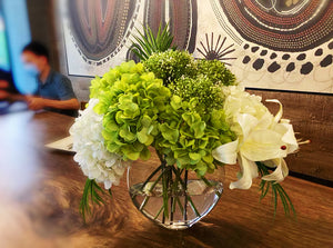 Vicky Yao Faux Floral - Exclusive Design Fresh Green Artificial Hydrangea Flower Arrangement