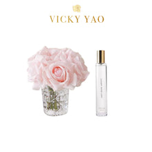 將圖片載入圖庫檢視器 VICKY YAO FRAGRANCE - Love &amp; Dream Series Real Touch Pink Rose Art &amp; Luxury Fragrance Gift Box