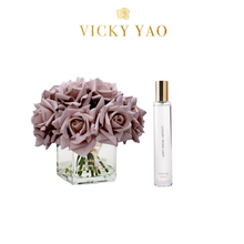 將圖片載入圖庫檢視器 VICKY YAO FRAGRANCE - Real Touch Morandi Gery Rose Floral Art &amp; Luxury Fragrance 50ml
