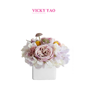 VICKY YAO FRAGRANCE - Love & Dream Series Elegant White Hydrangea Floral Art & Luxury Fragrance Gift Box