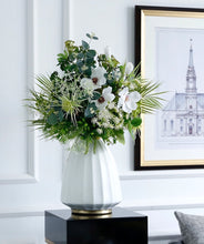 將圖片載入圖庫檢視器 Vicky Yao Faux Floral - Exclusive Design High End French Style Luxury Faux Floral Art With White Ceramic Vase