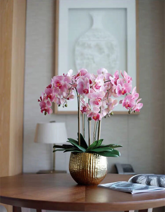 VICKY YAO Faux Floral - Exclusive Design Faux Phalaenopsis Orchid Flowers Arrangement
