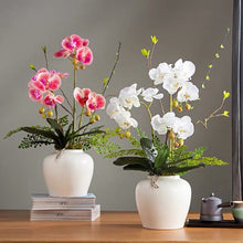 Laden Sie das Bild in den Galerie-Viewer, Vicky Yao Faux Floral - Exclusive Design Handmade Chinese Style Real Touch Artificial Orchid Arrangement