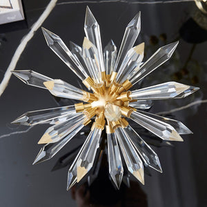 VICKY YAO Table Decor - Exclusive Design Brass Set of Crystal Glass Flowers