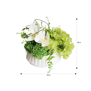 VICKY YAO Faux Floral - Exclusive Design Fresh Green Real Touch Artificial Flowers Arrangement