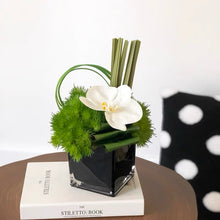 Laden Sie das Bild in den Galerie-Viewer, Vicky Yao Faux Floral -Exclusive Design Faux Green Orchid Arrangement